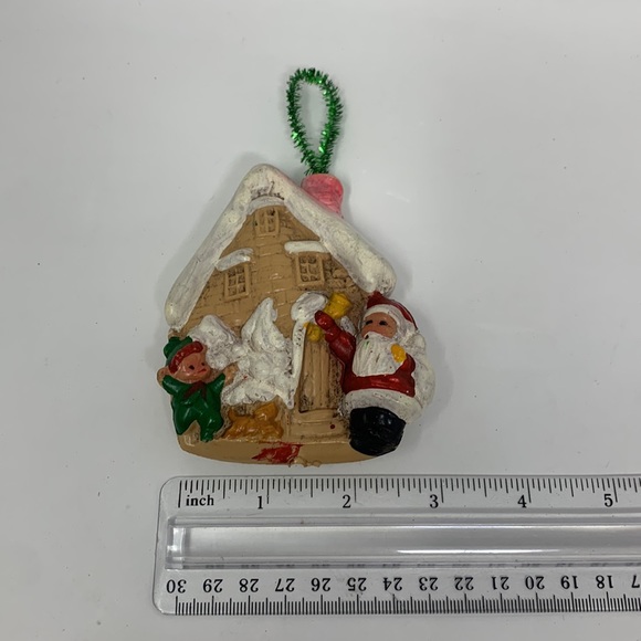 Vintage cottage Santa & elf Christmas tree ornament decoration - Picture 6 of 16